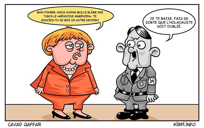 L’héritage d`Hitler à Angela Merkel - CARICATURE